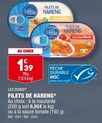 ALDI LES DORIS FILETS DE HARENG offre