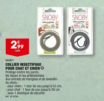 ALDI SNOBY COLLIER INSECTIFUGE POUR CHAT ET CHIEN offre