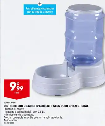 ALDI SUPERCRACK DISTRIBUTEUR D’EAU ET D’ALIMENTS SECS POUR CHIEN ET CHAT offre