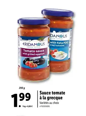 Lidl Eridanous Sauce tomate à la grecque offre