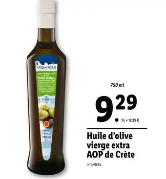 Lidl Eridanous Huile d’olive vierge extra AOP de Crète offre