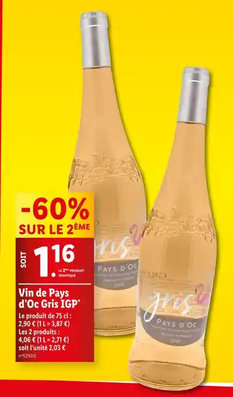 Lidl Vin de Pays d’Oc Gris IGP offre