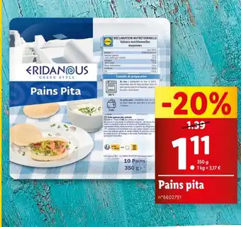 Lidl Eridanous Pains pita offre