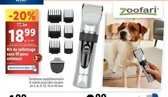 Lidl Zoofari Kit de toilettage sans fil pour ANIMAUX offre