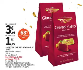 E.Leclerc SACHET DE PRALINES DE CHOCOLAT "NOVI" offre