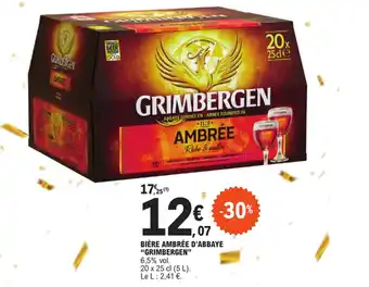 E.Leclerc BIÈRE AMBRÉE D'ABBAYE "GRIMBERGEN" offre