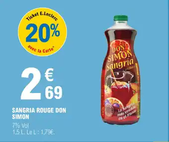 E.Leclerc SANGRIA ROUGE DON SIMON offre