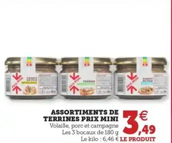 Hyper U ASSORTIMENTS DE TERRINES PRIX MINI offre