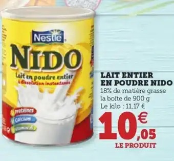 Hyper U LAIT ENTIER EN POUDRE NIDO offre