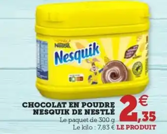 Hyper U CHOCOLAT EN POUDRE NESQUIK DE NESTLÉ offre