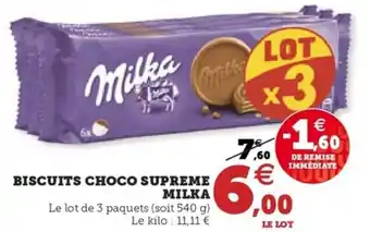 Hyper U BISCUITS CHOCO SUPREME MILKA offre