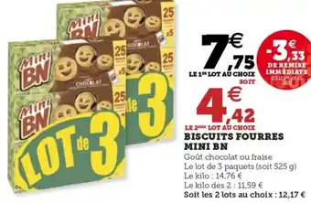 Hyper U BISCUITS FOURRES MINI BN offre