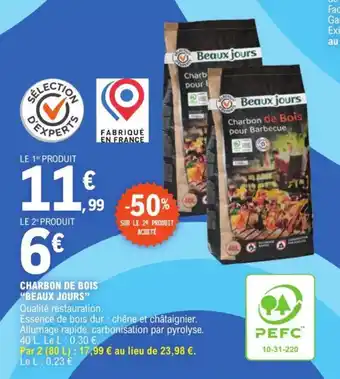 E.Leclerc CHARBON DE BOIS "BEAUX JOURS" offre