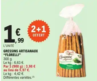 E.Leclerc GRESSINS ARTISANAUX "FLORELLI" offre