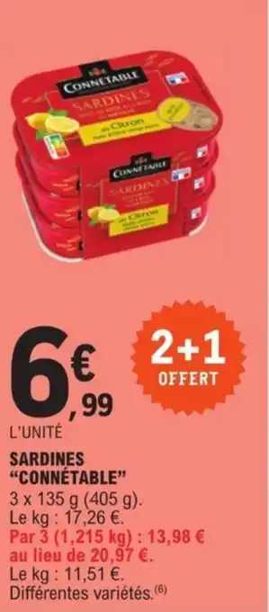 E.Leclerc SARDINES "CONNÉTABLE" offre