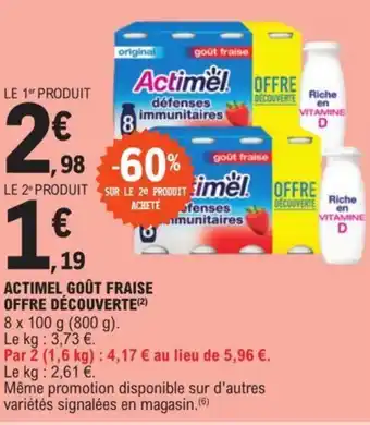 E.Leclerc ACTIMEL GOÛT FRAISE OFFRE DÉCOUVERTE (2) offre