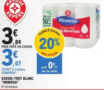 E.Leclerc ESSUIE-TOUT BLANC "MIMOSA" offre