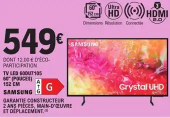 E.Leclerc TV LED 60DU7105 60" (POUCES) 152 CM offre