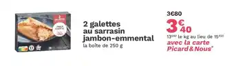 Picard 2 galettes au sarrasin jambon-emmental offre