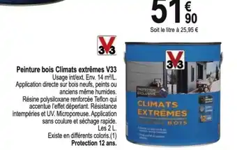 Tridôme Peinture bois Climats extrêmes V33 offre