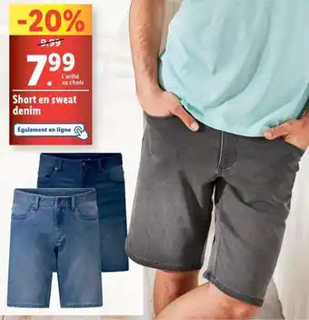 Lidl Denim short en sweat offre