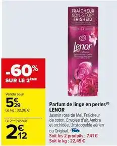 Carrefour Drive Lenor - parfum de linge en perles offre