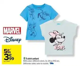 Carrefour Drive Disney - t-shirt enfant offre