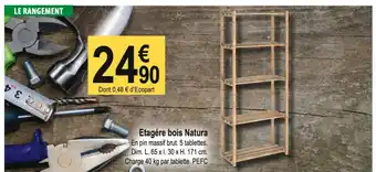 Tridôme Etagére bois Natura offre