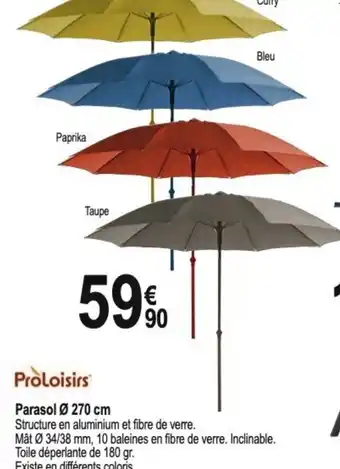 Tridôme Parasol Ø 270 cm offre