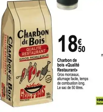 Tridôme Charbon de bois <<Qualité Restaurant>> Gros morceaux, allumage facile, temps offre