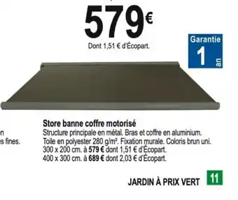 Tridôme Store banne coffre motorisé offre