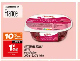 Netto BETTERAVES ROUGES NETTO offre
