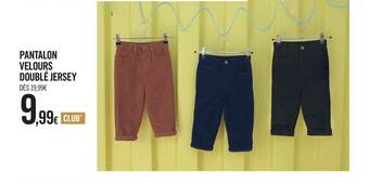 Pantalon Velours Doublé Jersey