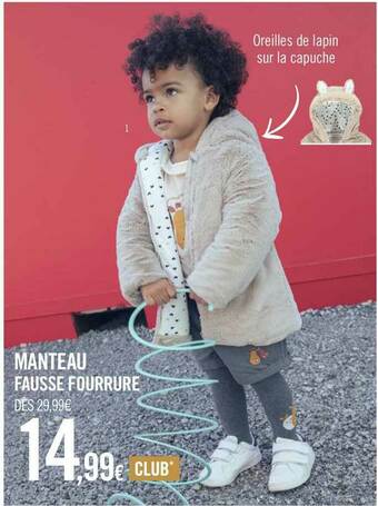 Orchestra Manteau Fausse Fourrure offre