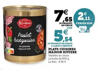 Hyper U PLATS CUISINES MAISON RIVIERE offre