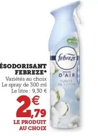 Hyper U DÉSODORISANT FEBREZE offre