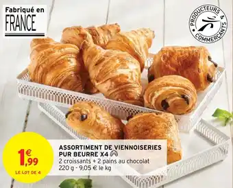 Intermarché ASSORTIMENT DE VIENNOISERIES PUR BEURRE X4 offre