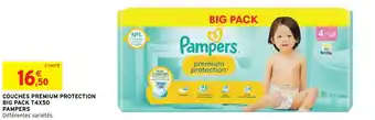 Intermarché COUCHES PREMIUM PROTECTION BIG PACK T4X50 PAMPERS offre