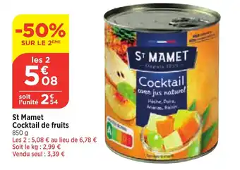 Maximarché St Mamet Cocktail de fruits offre