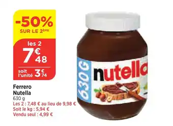 Maximarché Ferrero Nutella offre