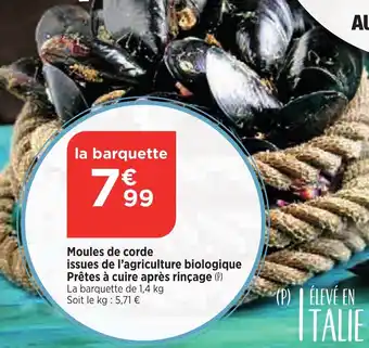 Maximarché Moules de corde issues de l'agriculture biologique Prêtes à cuire après rinçage (P) offre