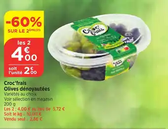 Bi1 Croc'frais Olives dénoyautées offre