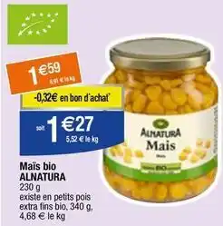 Migros Alnatura - maïs bio offre