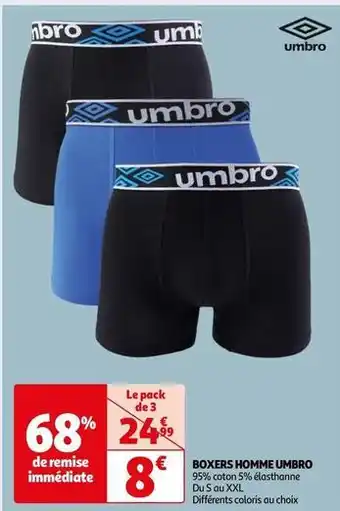 Auchan Umbro - boxers homme offre