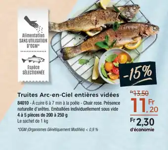 Thiriet Truites Arc-en-Ciel entières vidées offre