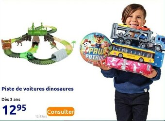Piste de voitures dinosaures