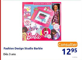 Action Barbie fashion design studio barbie offre
