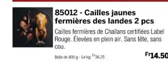 Thiriet 85012- Cailles jaunes fermières des landes 2 pcs offre