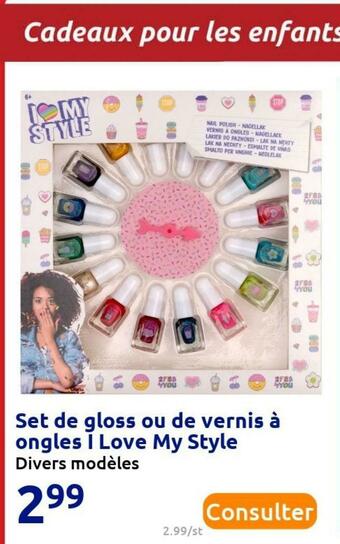 Action Set de gloss ou de vernis à ongles i love my style offre