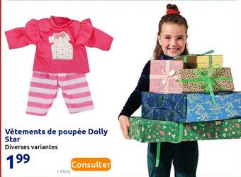 Action Vêtements de poupée dolly star offre